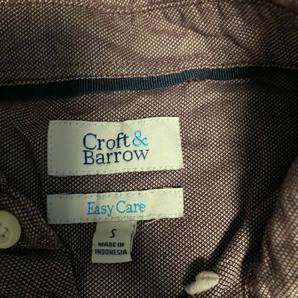 Mens Croft & Barrow Dress Shirt Purple Size Small - Picture 2 of 3